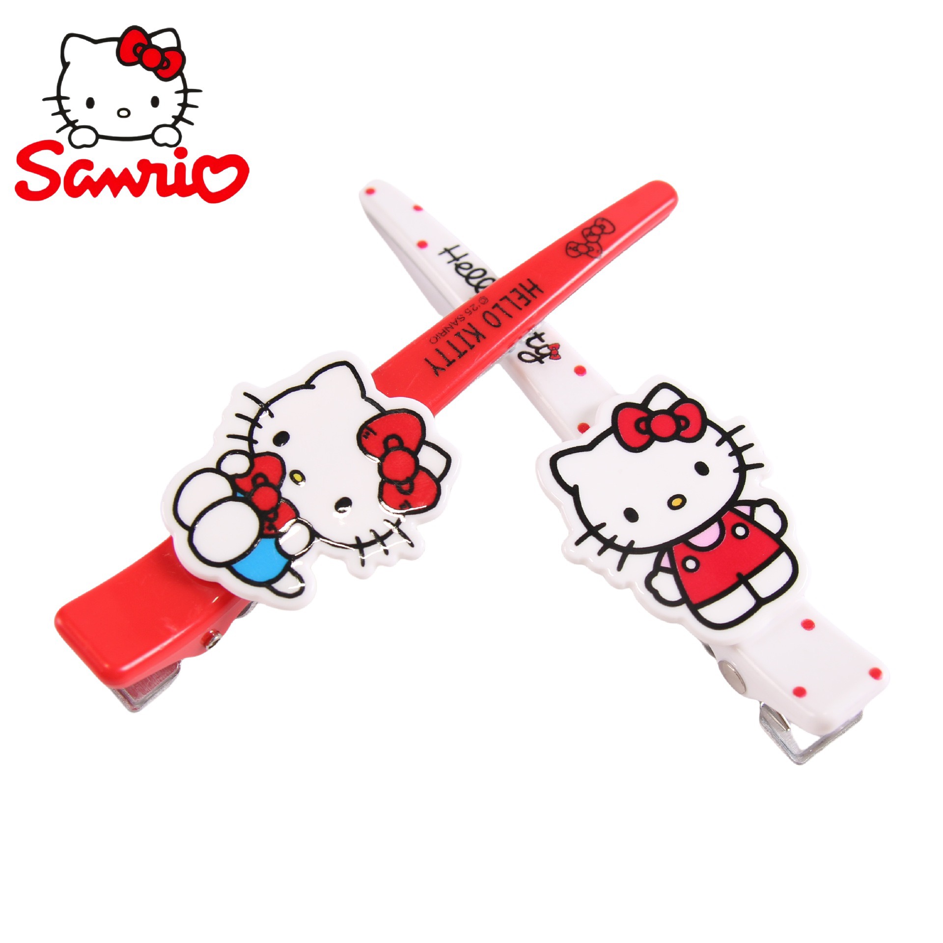 凯蒂猫萌系发卡女童公主风发饰套装KT猫蝴蝶结发夹宝宝碎发装饰白底实物图