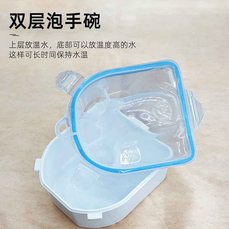 Nail care hand-soaking bowl, double-layer hand-washing bowl for nail care, nail soaking water disinfection bowl, nail removal hand-soaking bowl basin detail image 3