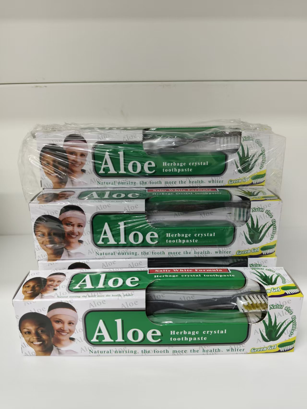 maxi limpio105g Crystal Aloe Vera Toothpaste with Toothbrush, Adult toothpaste wholesale daily necessities