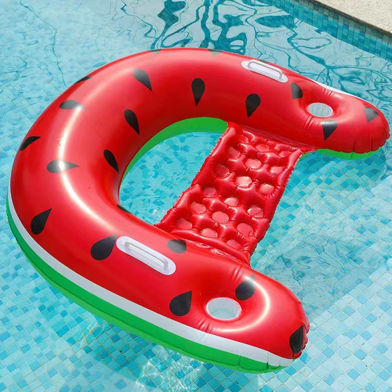 跨镜 水上乐园西瓜浮排成人儿童坐骑躺椅U型沙发泳圈