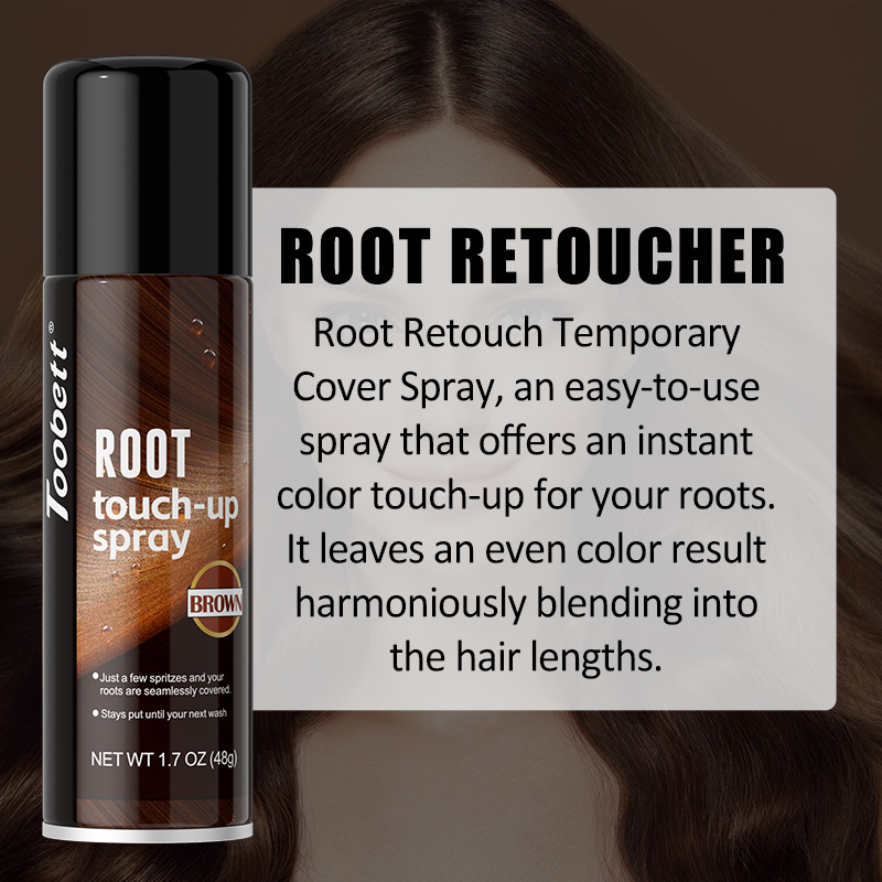 Root Touch up Spray marrón raíces temporales maquillaje spray de fábrica personalizado secado rápido máscara de raíces de cabello spray de máscara de raíces de cabello tinte temporal Specification image