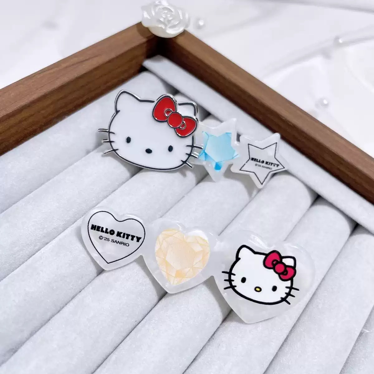 KT猫少女心发卡女童公主风 凯蒂猫蝴蝶结发饰 儿童可爱碎发夹 不伤发配件白底实物图