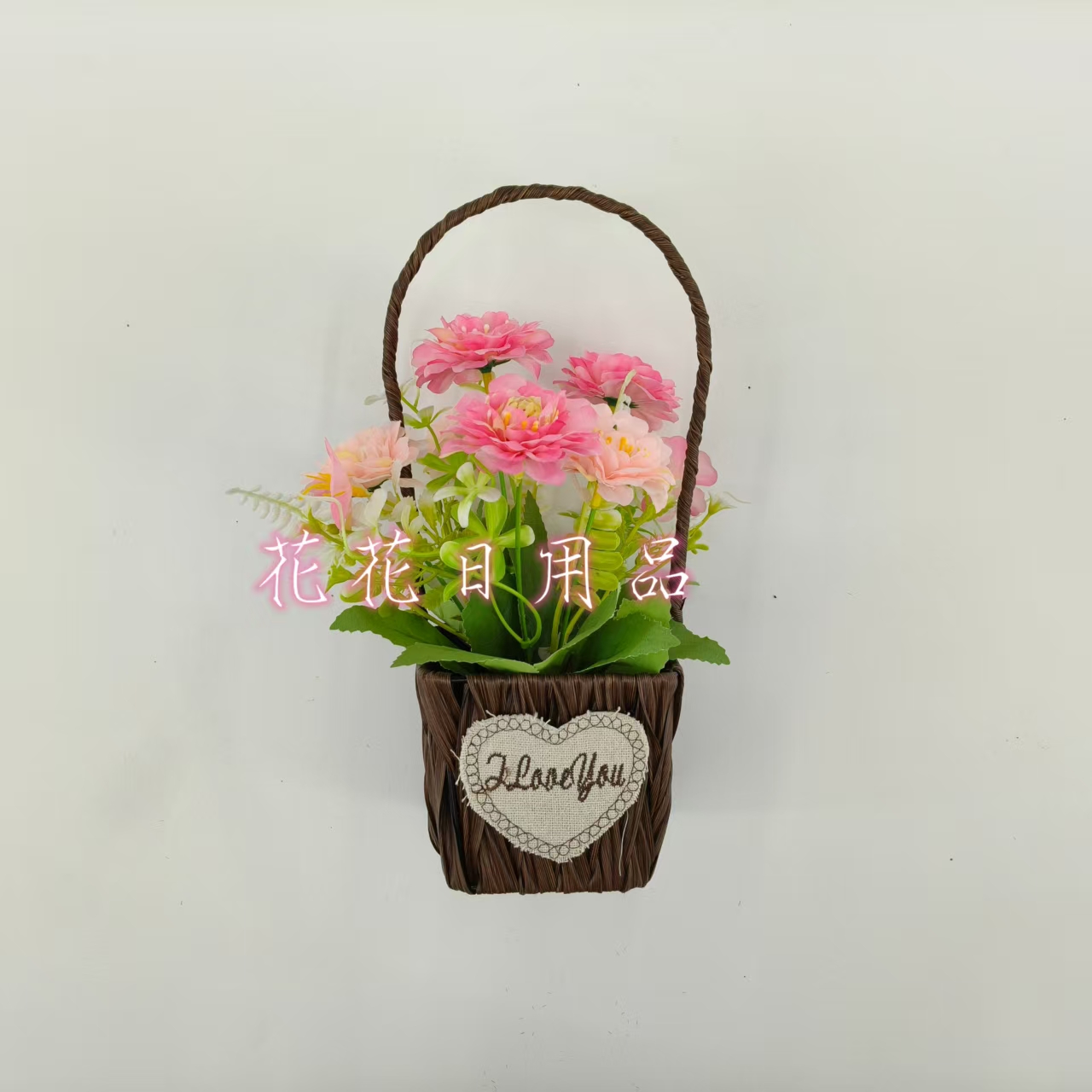 仿真花假花盆景篮子月季花装饰品详情4