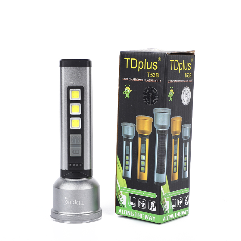 Mini rechargeable flashlight, old-fashioned outdoor equipment, portable flashlight, compact mini lamp, multi-functional emergency lighting, new high-intensity LED flashlight, COB floodlight, work light, USB charging, portable household emergency