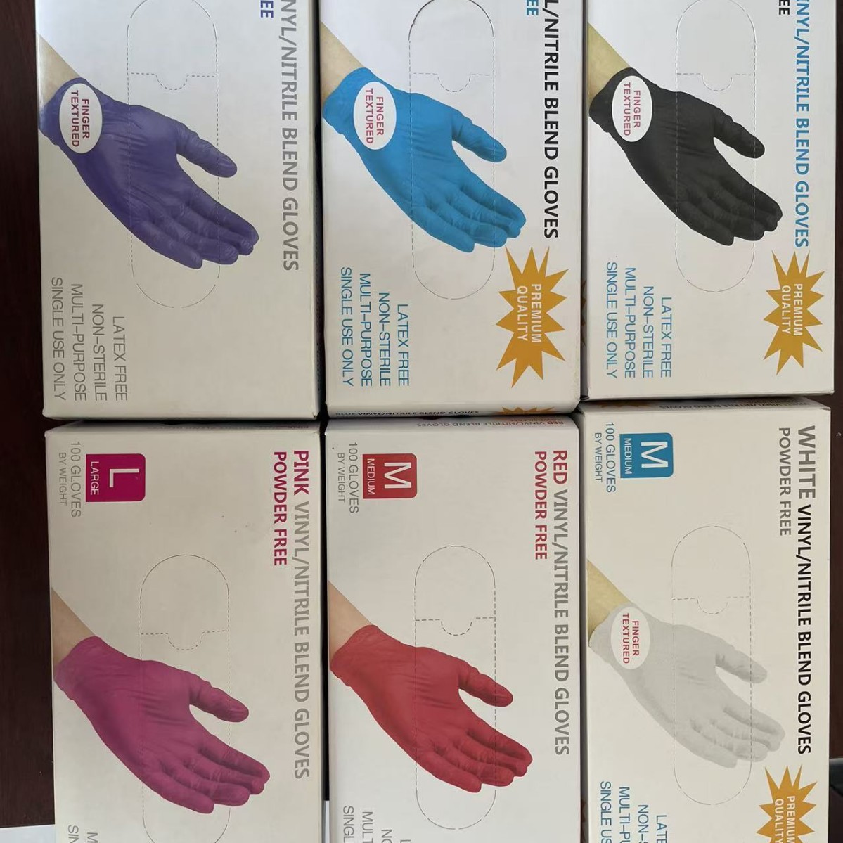 Plastic disposable nitrile gloves, mixed nitrile gloves, thickened food-grade composite nitrile protective gloves