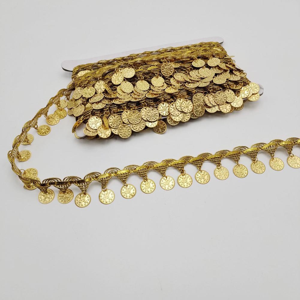 大量现货金色吊片花边肚皮舞表演服舞台装饰辅料镭射吊片配饰挂件坠子