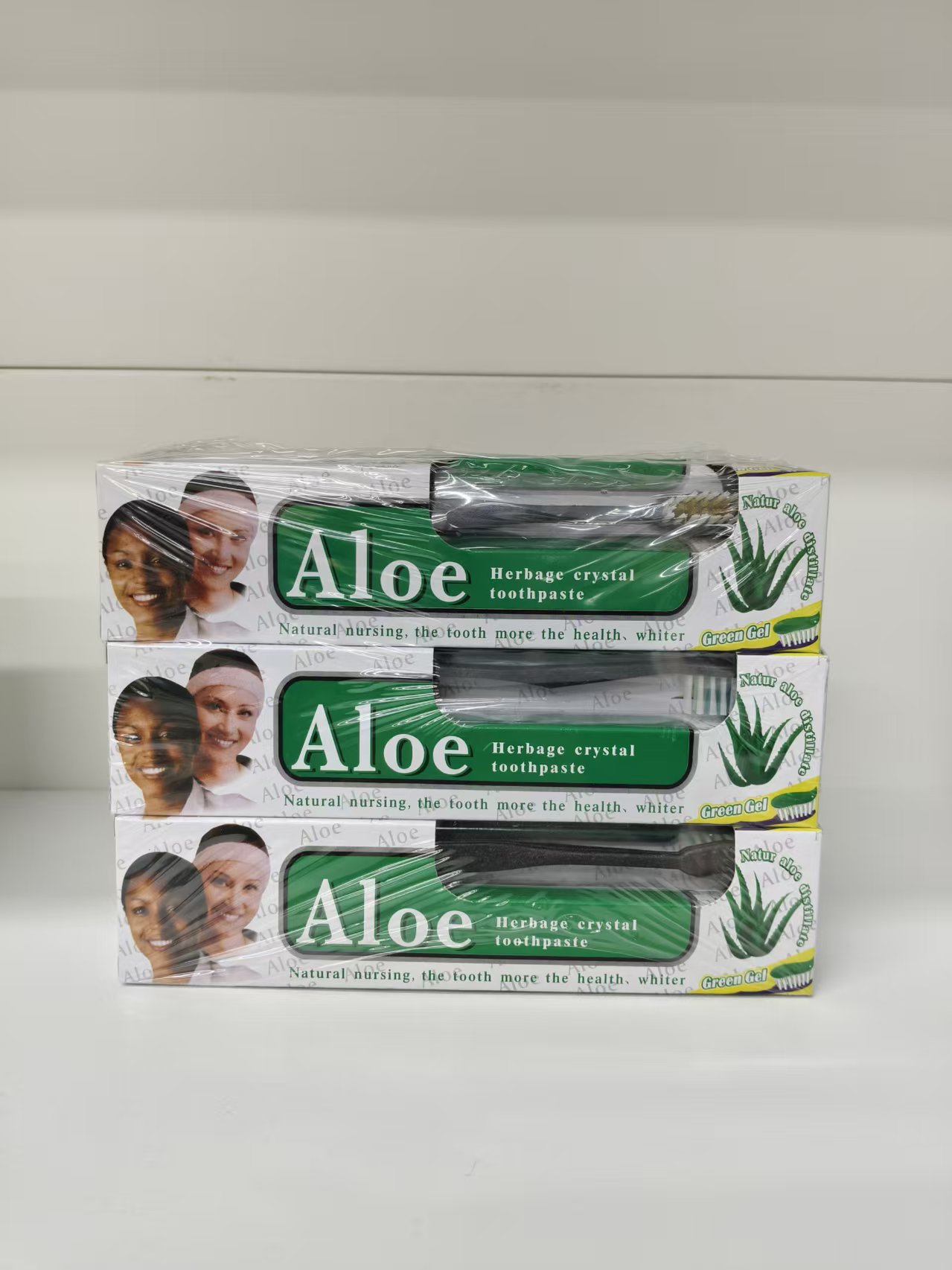 maxi limpio105g Crystal Aloe Vera Toothpaste with Toothbrush, Adult toothpaste wholesale daily necessities details Picture
