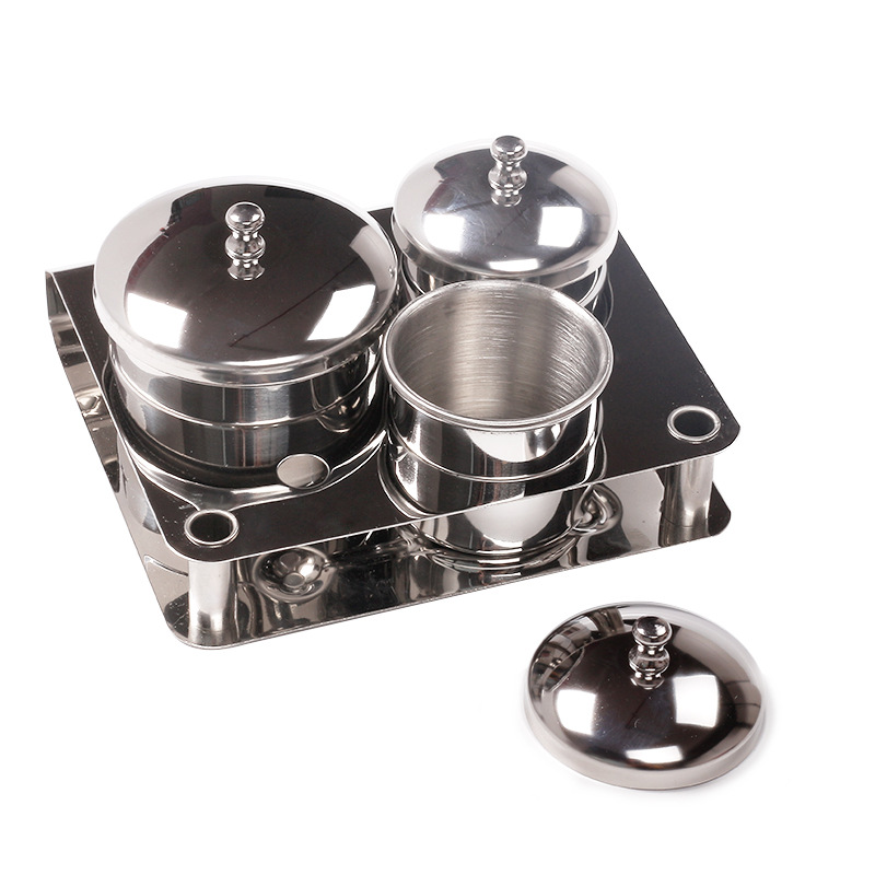 New nail art stainless steel cup 3-piece set, stainless steel cup, stainless steel liquid cup, crystal liquid cup, disinfection cup detail image 3