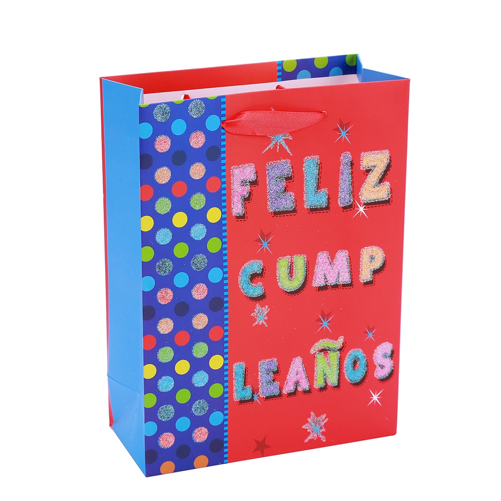 彩色西语生日礼品袋 手提袋纸袋精美礼物袋