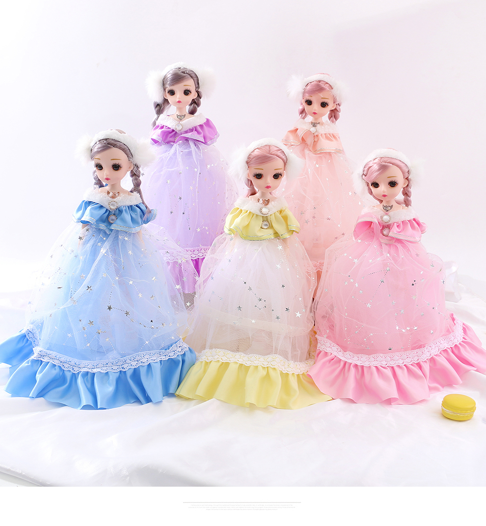 Princess dress, sweet and cute Barbie chiffon dress, doll, large-sized children's toy, girl birthday gift, cross-border wholesale