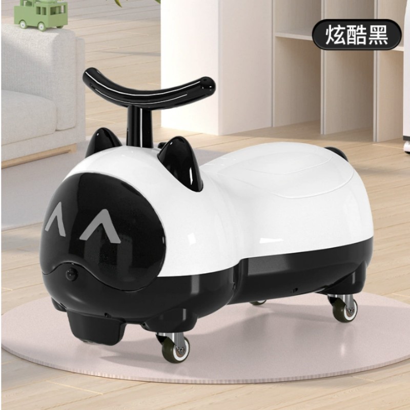 炫酷黑猫形儿童扭扭车，萌趣设计，家居新宠。