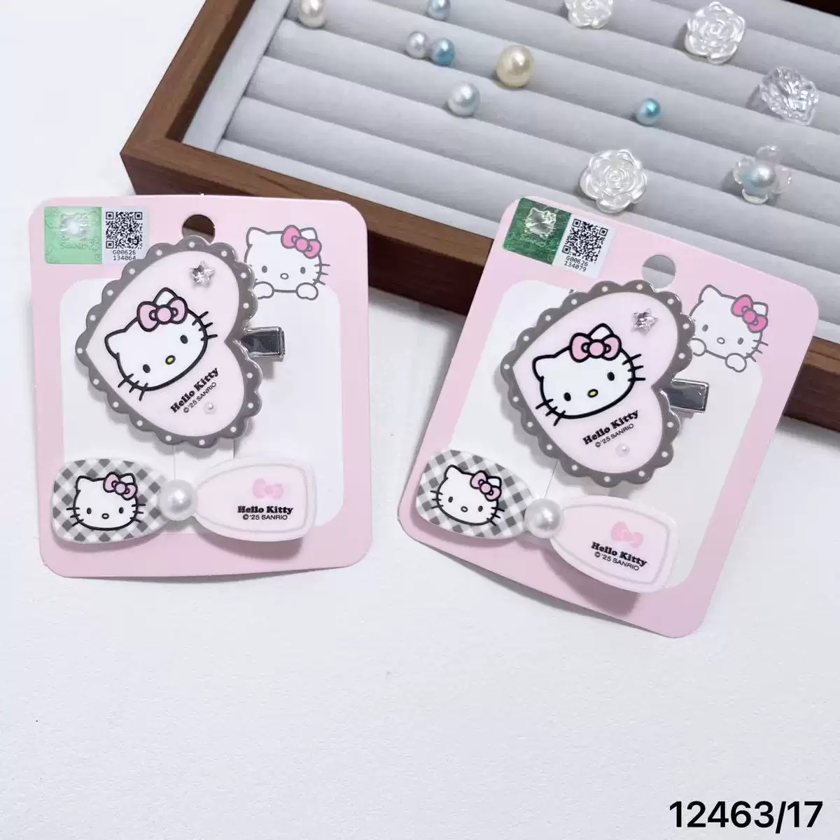 KT猫儿童发卡女童可爱蝴蝶结发饰 凯蒂猫公主风碎发夹宝宝萌系不伤发头饰白底实物图