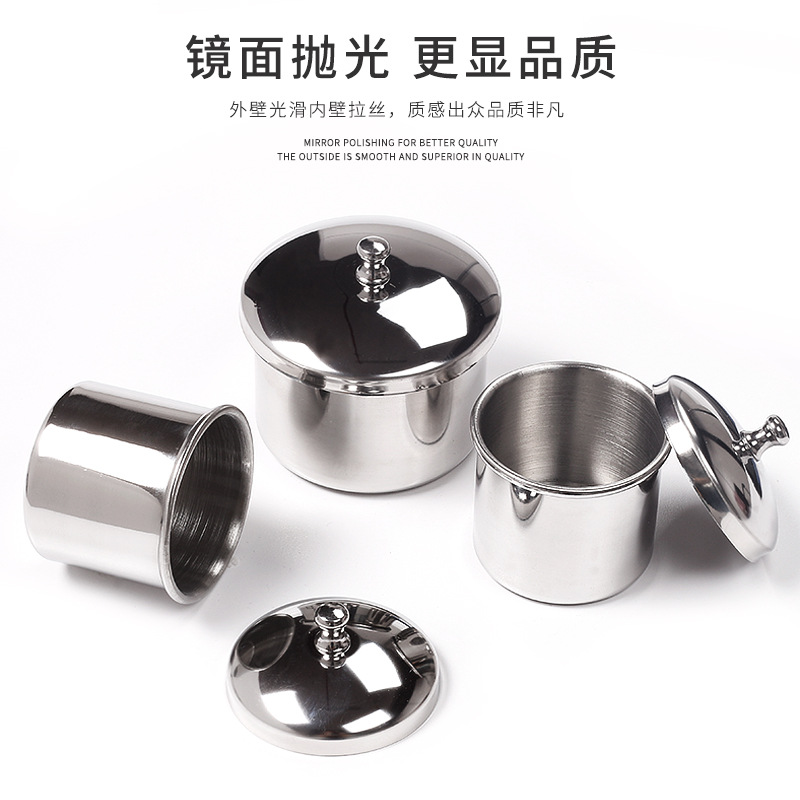 New nail art stainless steel cup 3-piece set, stainless steel cup, stainless steel liquid cup, crystal liquid cup, disinfection cup Item Picture