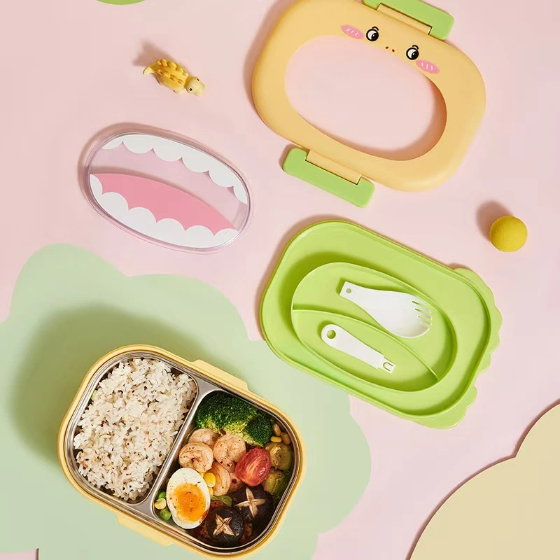 M04-6381 stainless steel lunch box, portable lunch box for going out, compartmentalized lunch box for office workers with tableware detail image 10