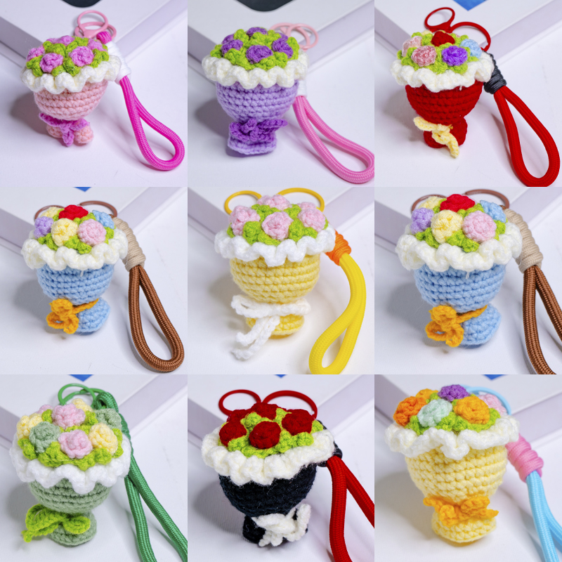 Finished wool flower bouquets, sunflower decorative bouquets