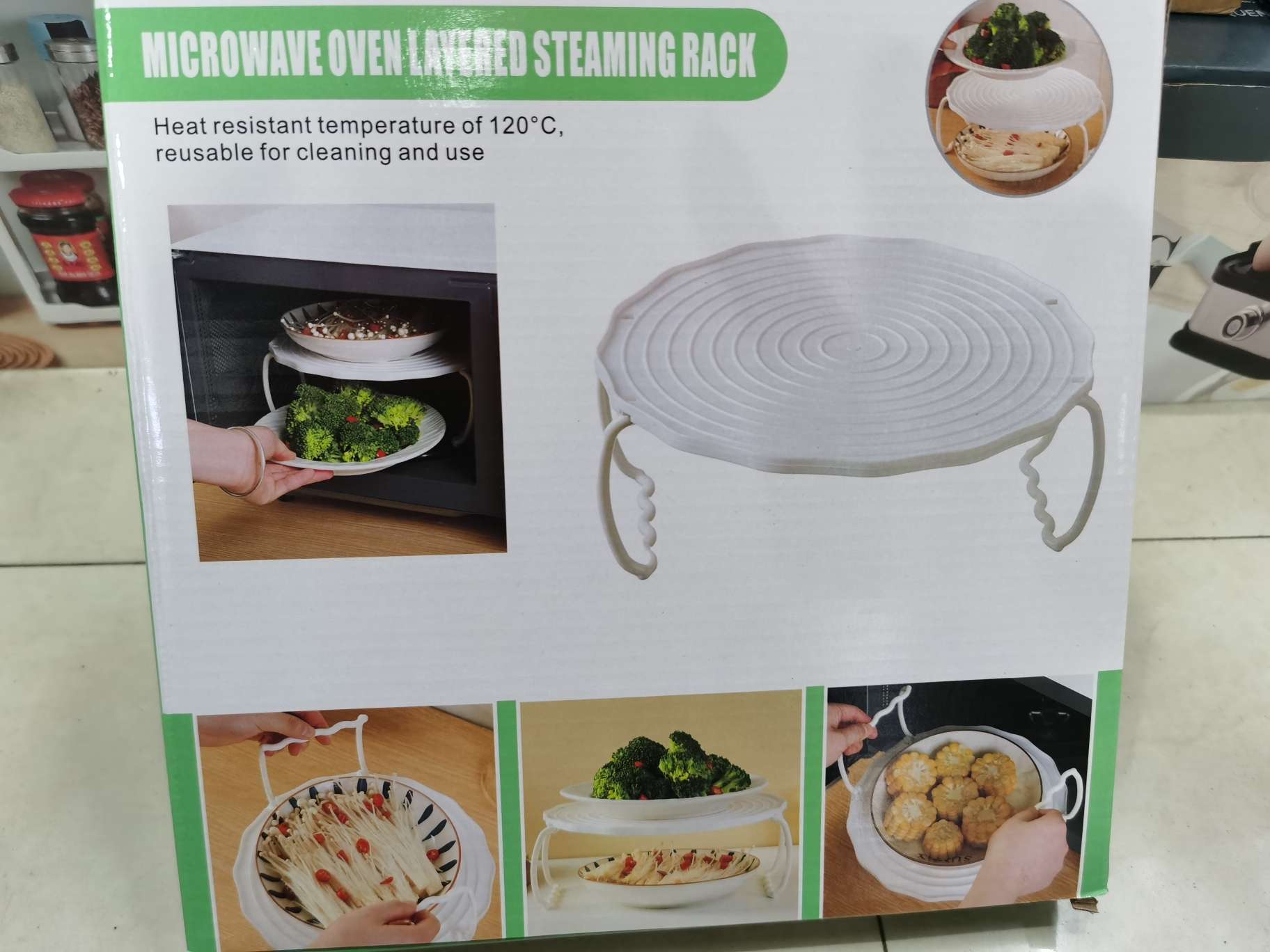 微波炉收纳架饭菜加热厨房分层蒸架 圆形分层置物架厂家直销详情图11