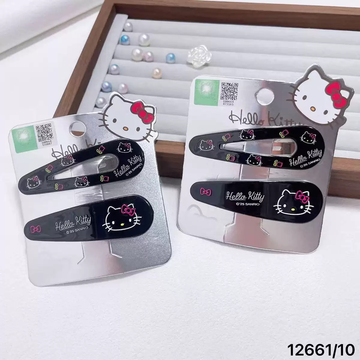 女童KT猫公主风发卡 凯蒂猫萌系蝴蝶结发夹 宝宝不伤发碎发饰少女心配件