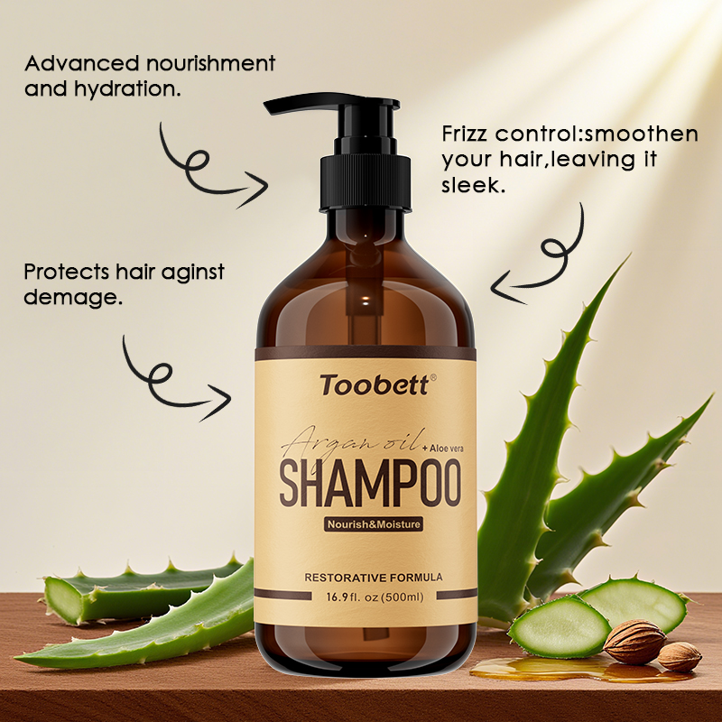 Moroccan argan Oil Aloe Vera Refreshing Nourishing Moisturizing Shampoo Factory custom-made details Picture