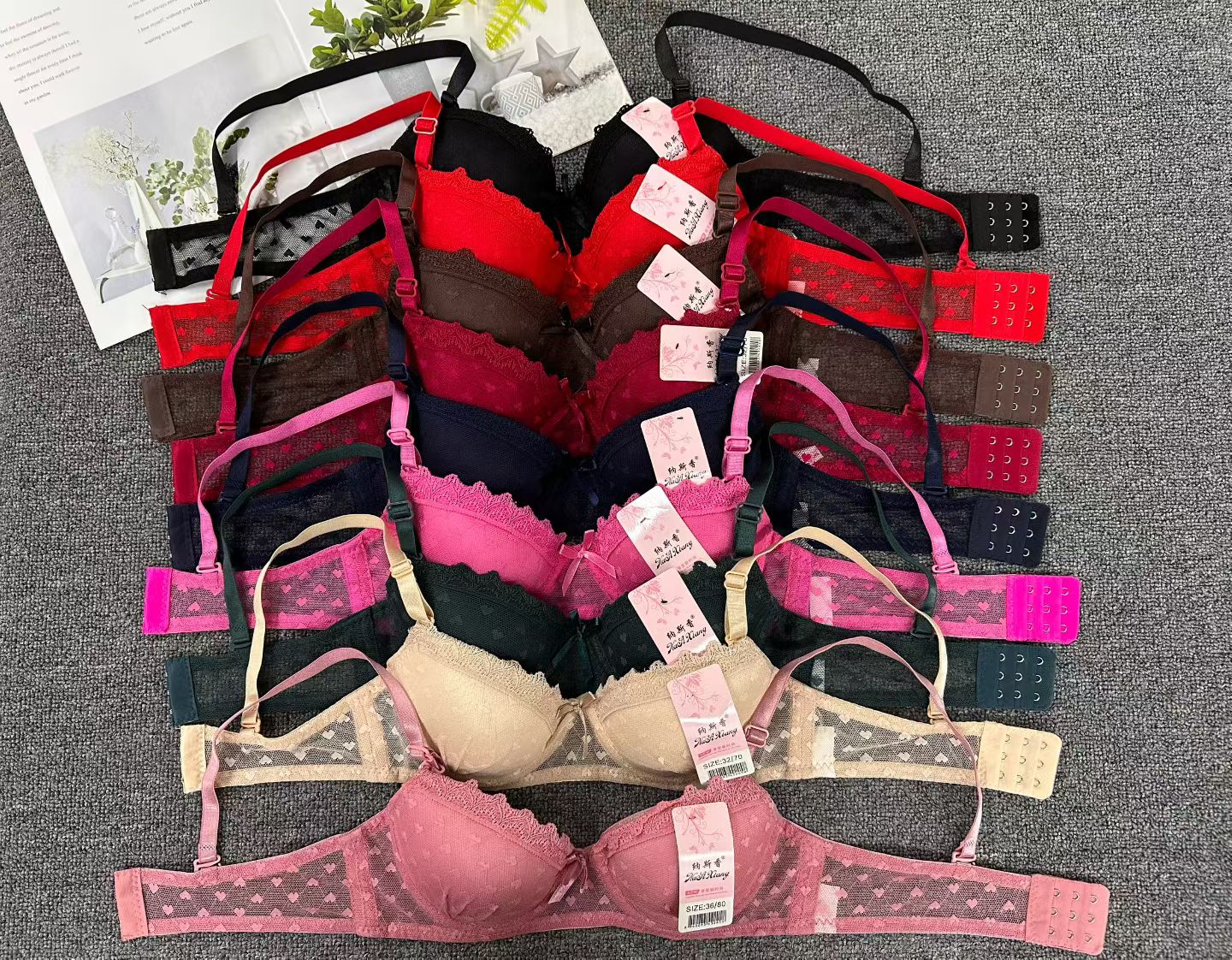 蕾丝情趣内衣 女小胸聚拢显大 美背上托收副乳防下垂无钢圈调整型文胸罩  大码无钢圈胸垫 Qni