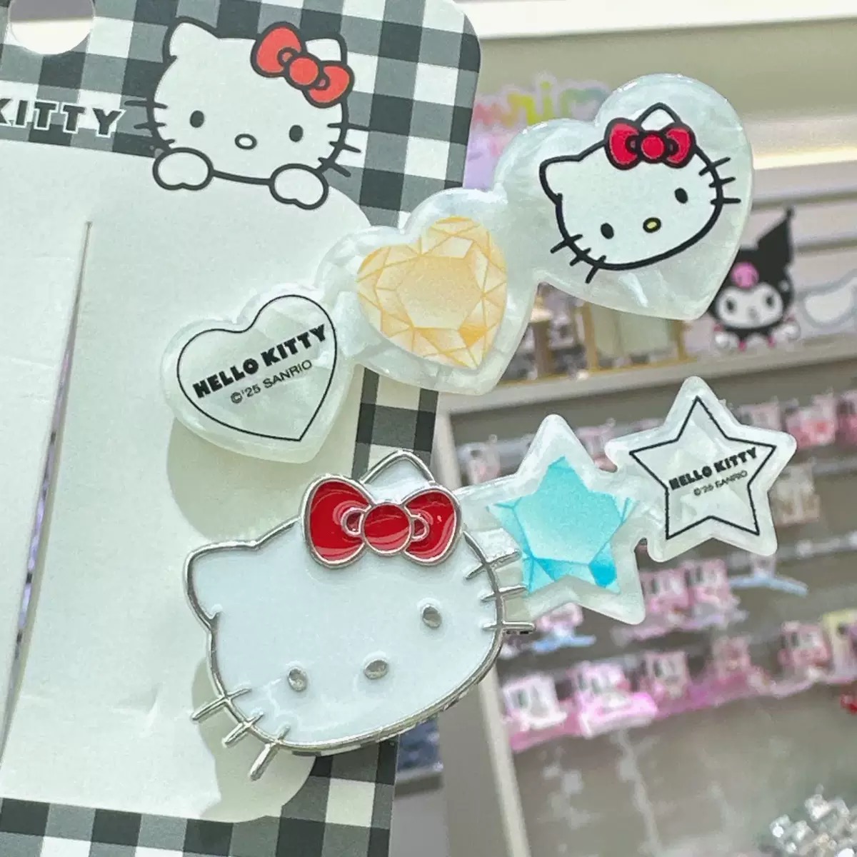 KT猫少女心发卡女童公主风 凯蒂猫蝴蝶结发饰 儿童可爱碎发夹 不伤发配件细节图