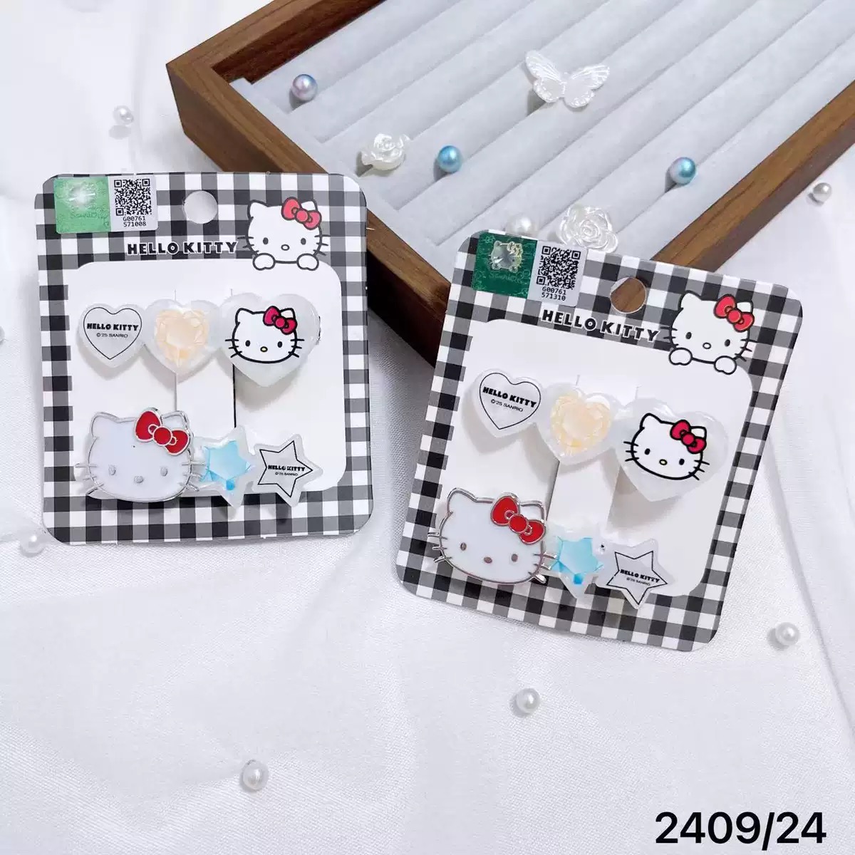 KT猫少女心发卡女童公主风 凯蒂猫蝴蝶结发饰 儿童可爱碎发夹 不伤发配件