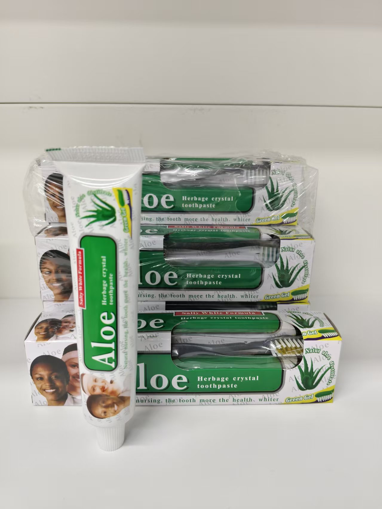 maxi limpio105g Crystal Aloe Vera Toothpaste with Toothbrush, Adult toothpaste wholesale daily necessities Specification image
