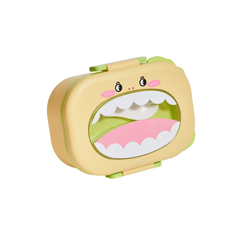 M04-6381 stainless steel lunch box, portable lunch box for going out, compartmentalized lunch box for office workers with tableware Item Picture