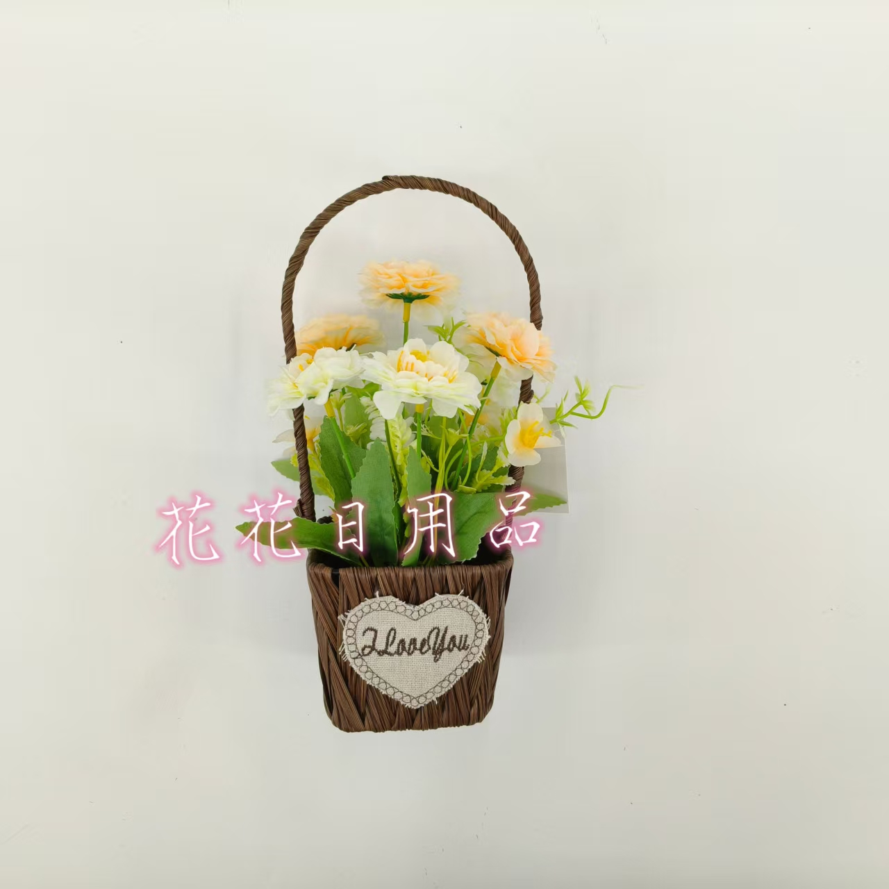 仿真花假花盆景篮子月季花装饰品产品图
