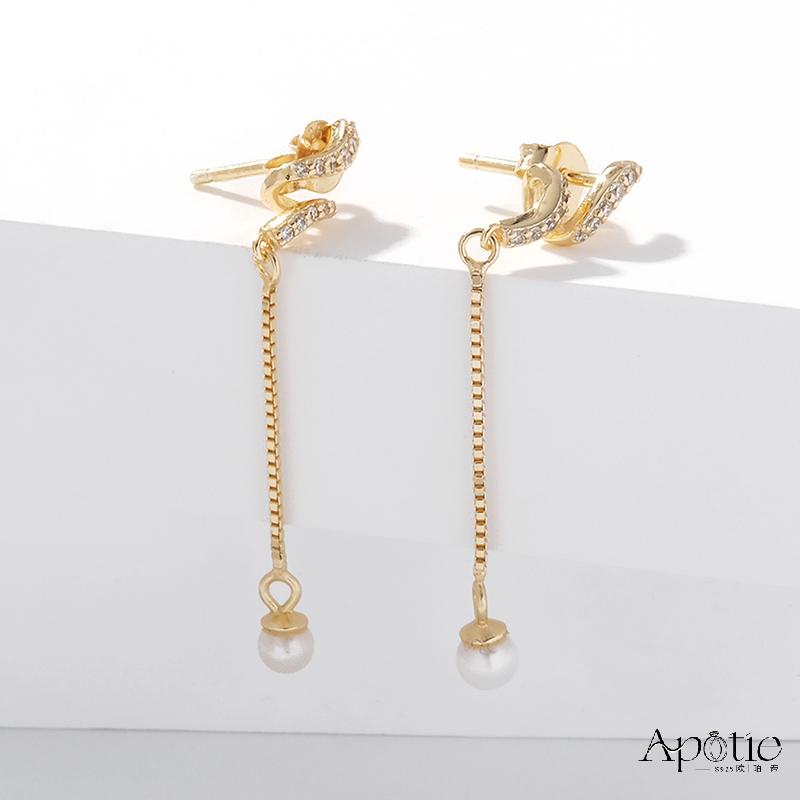 APOTIE Spiral Personalized Pearl Stud earrings Application Scenario