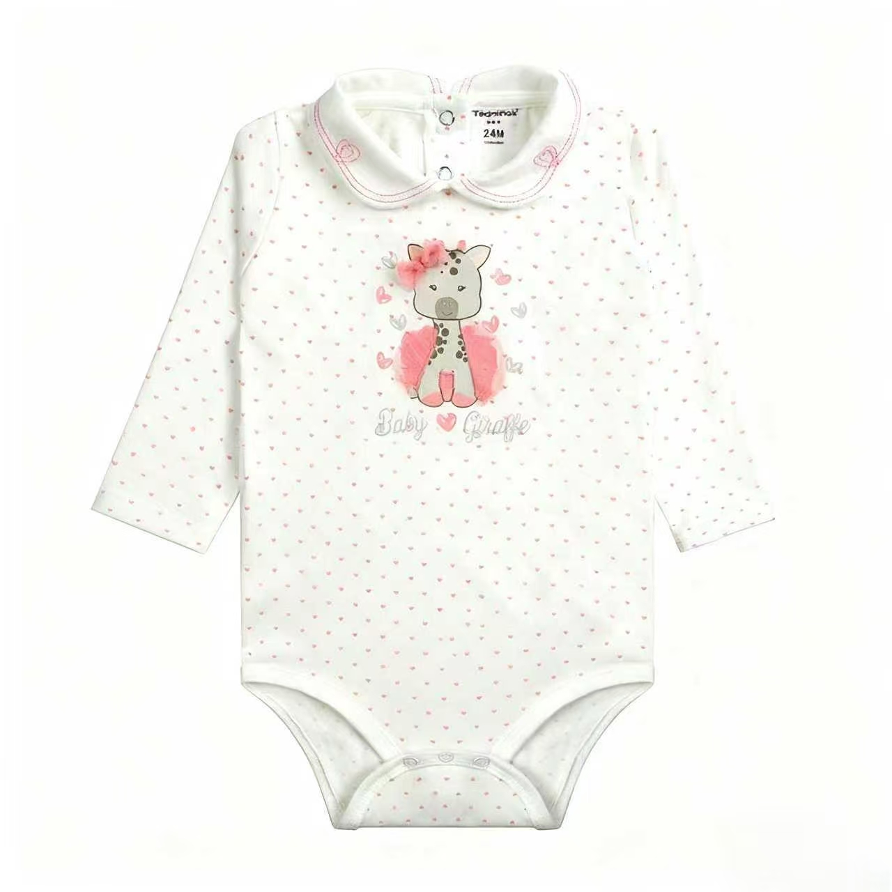 The original factory of the 2025 new European and American best-selling cotton long-sleeved hatchcoat 3-24M baby jumpsuit with export quality Specification image