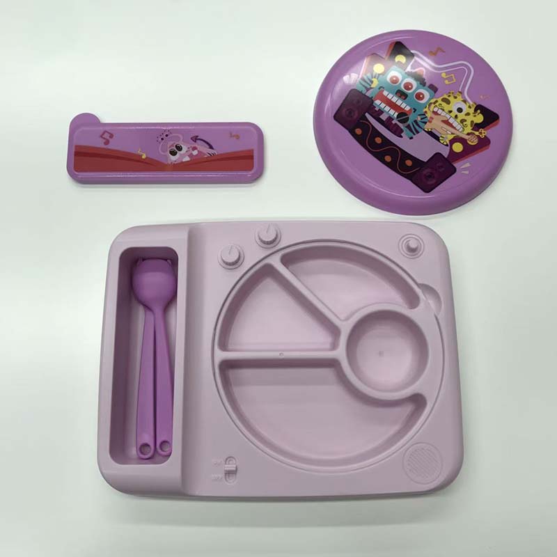 卡通舞台互动儿童餐具套装 便携收纳叉勺辅食碗 宝宝趣味餐具详情3