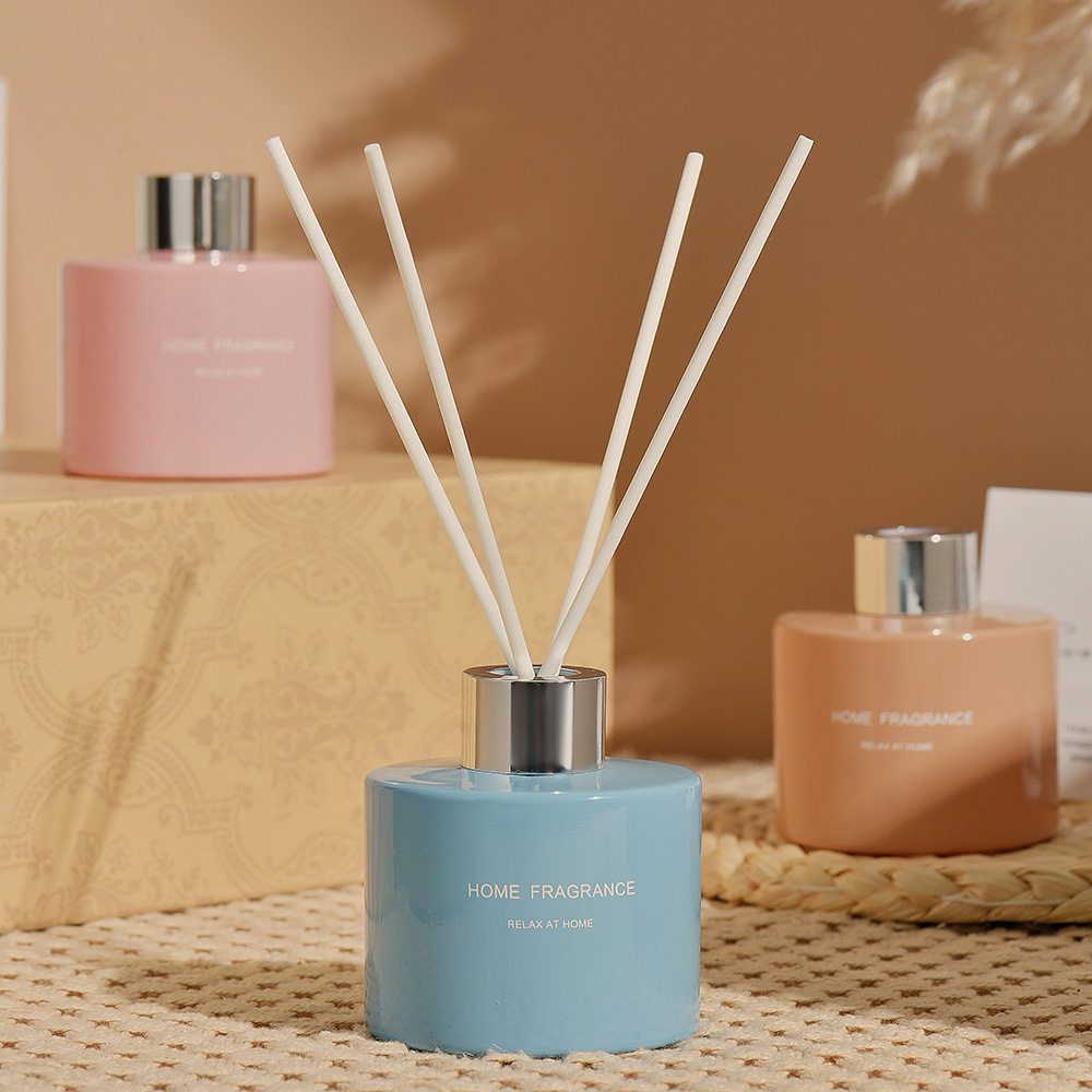 彩色圆瓶无火藤条香薰120ml · 干花装饰香氛｜长效扩香｜卧室客厅卫浴通用空气清新剂香水香薰
