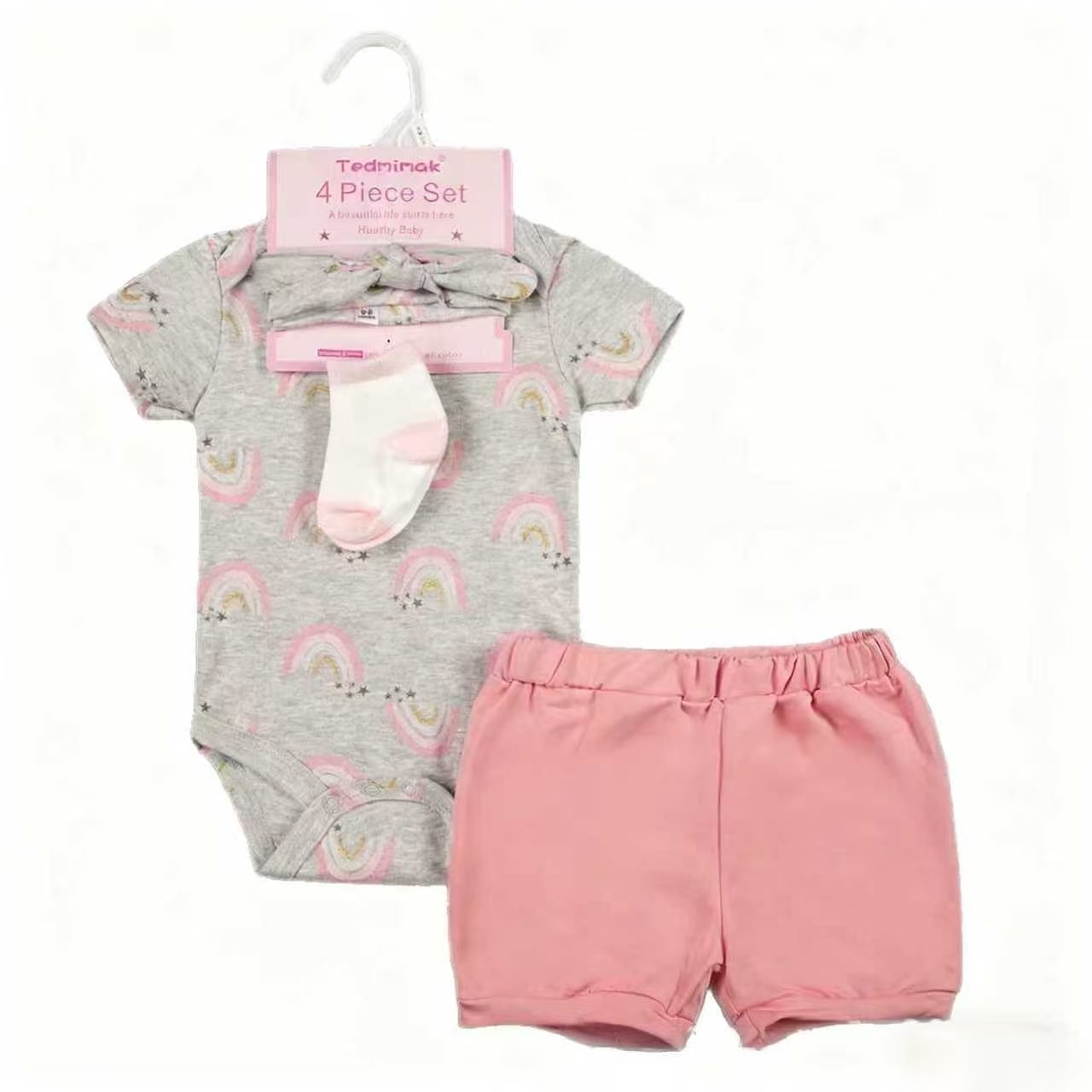 Baby four-piece set: short coat + shorts + wipes + socks, exclusively for cross-border wholesale by foreign trade children's clothing manufacturers Application Scenario