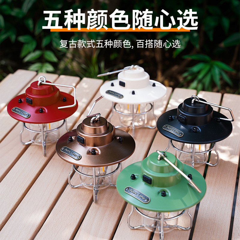 Portable new camping lamp, outdoor lighting usb multi-functional tent lamp, warm light atmosphere camp lamp, small camping lamp full figure