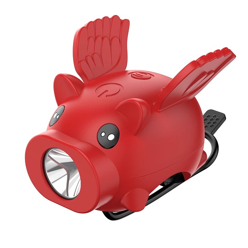 Children's bicycle light, night riding charging horn light, little Flying Pig, Little Flying Elephant, super loud bell, balance bike night riding headlight Item Picture