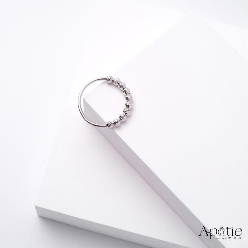 APOTIE Pure Silver car flower bead Children's Ring Specification image