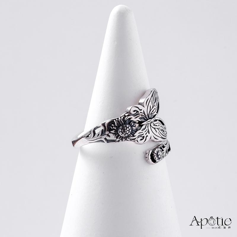 APOTIE Pure silver Abbot Stacked Open Ring Item Picture