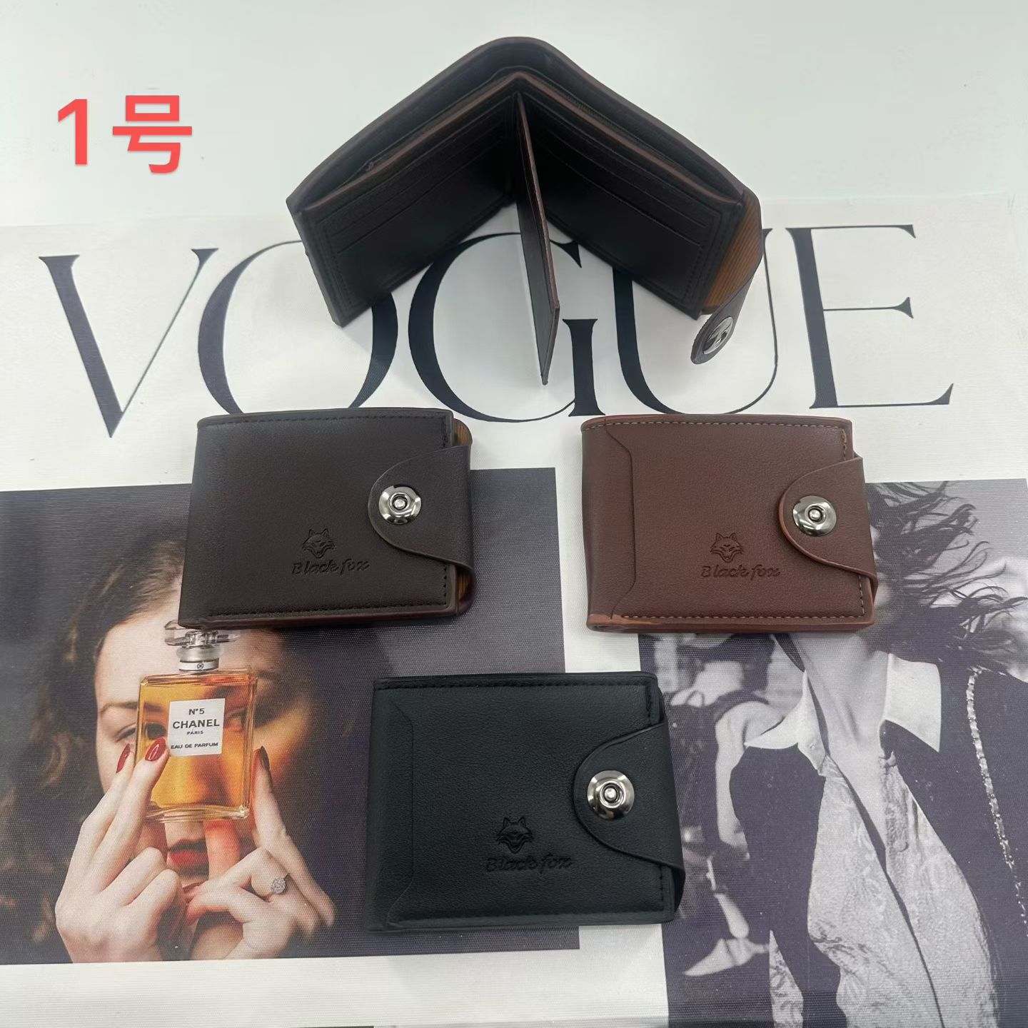 带扣钱包，男士短款钱包