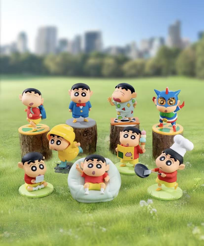 悠闲时光蜡笔小新周末系列盲盒手办创意潮流玩具