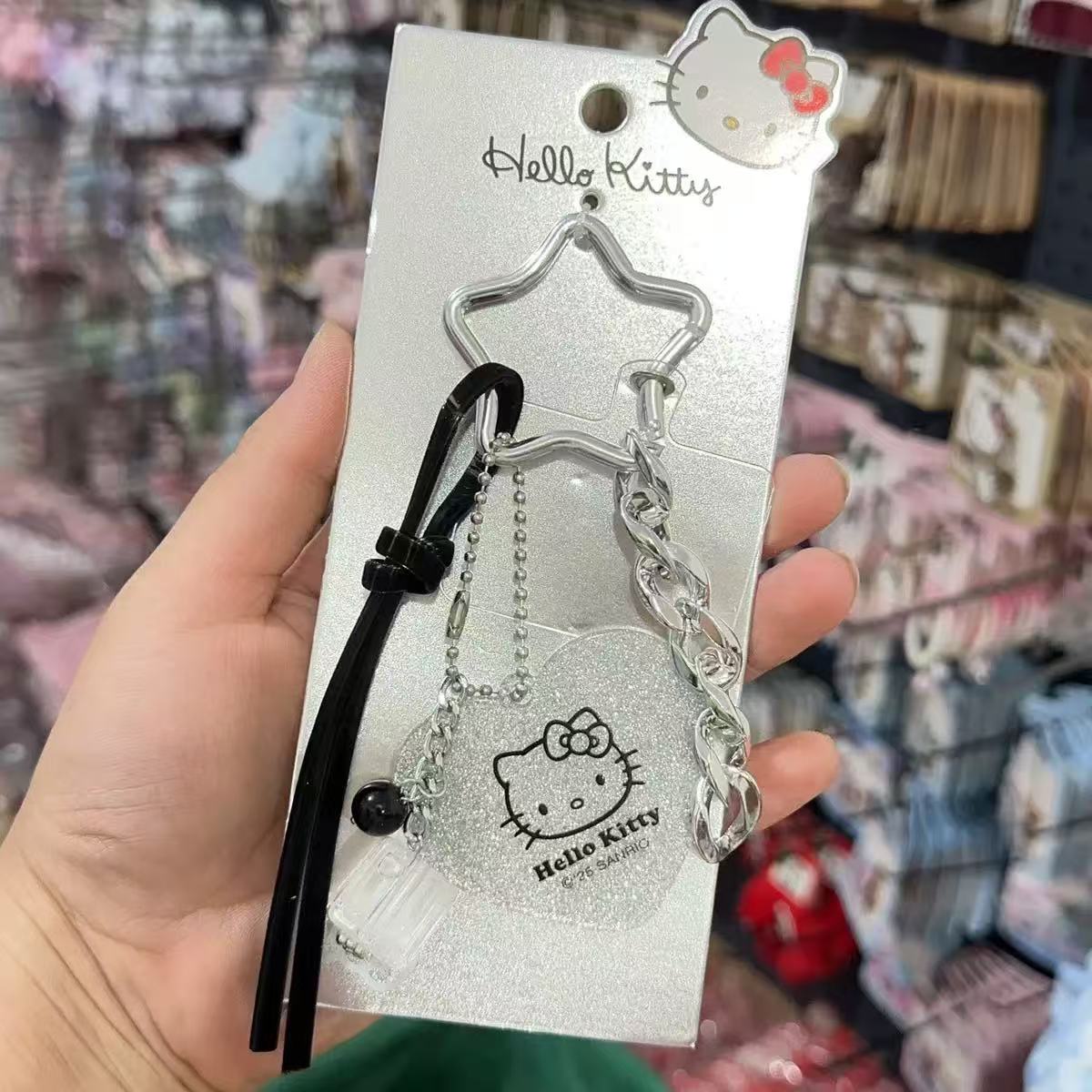 爆款凯蒂猫手机挂件 钥匙扣女款短款欧美风手机挂件水晶手机链