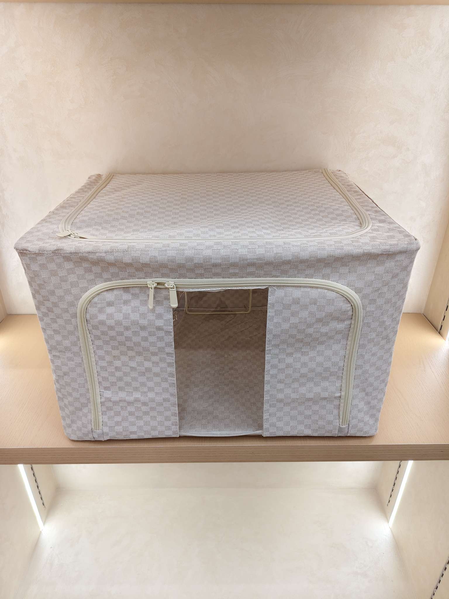 棋盘格收纳箱日用百货收纳箱家用收纳防尘整理箱收纳箱储物箱