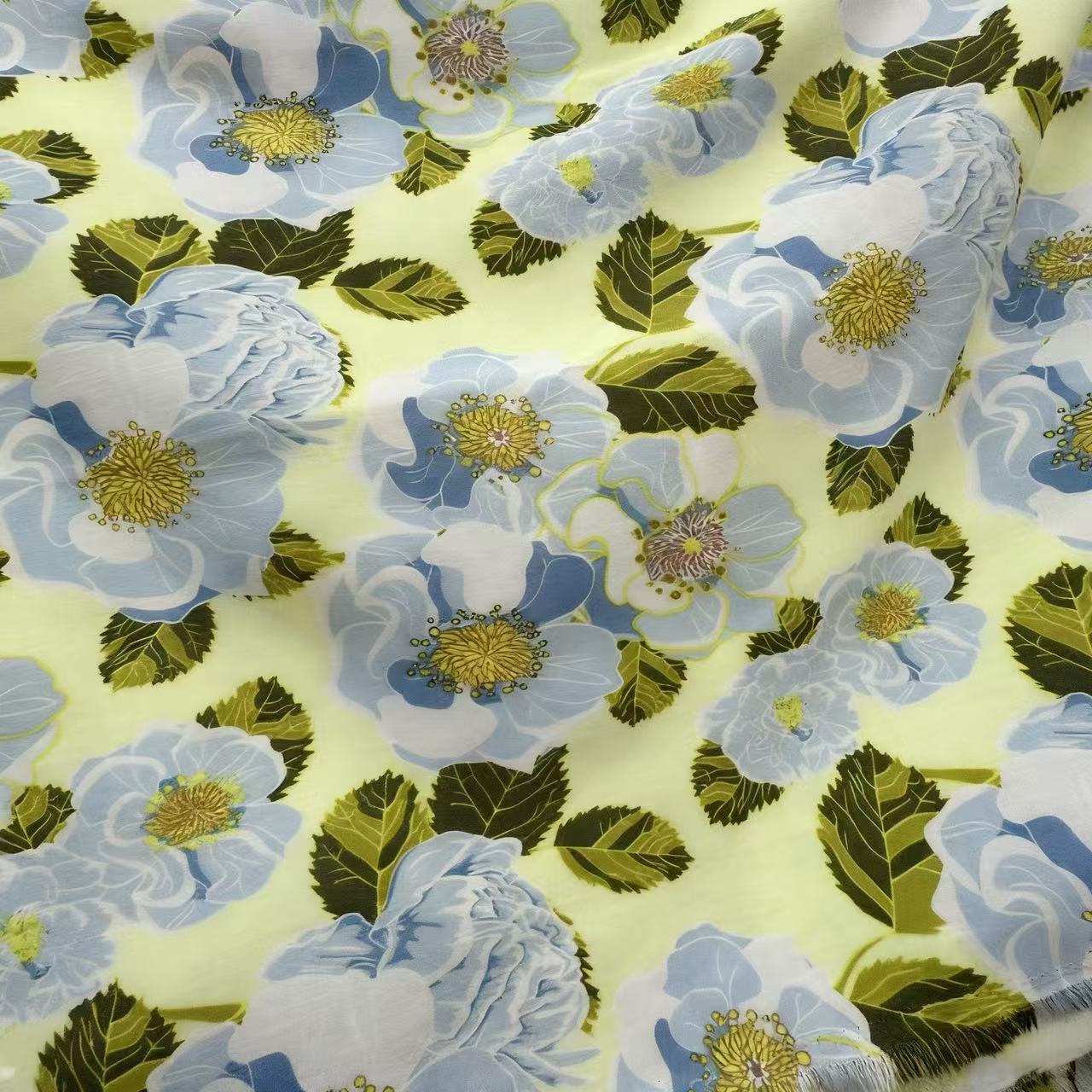 Linen fabric embroidered flower cloth for women 2022 popular non-woven fabric with linen gauze fabric fashionable and light linen gauze fabric without canvas details Picture
