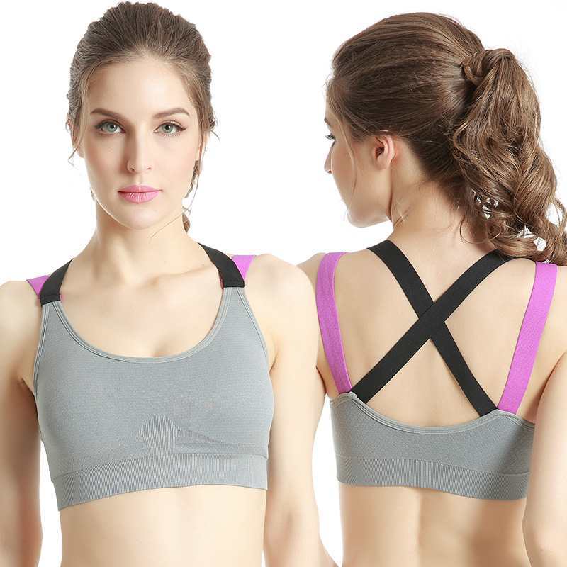 Cross-shaped backless sports bra vest, professional shockproof running fitness yoga bra, export underwear for women Specification drawing