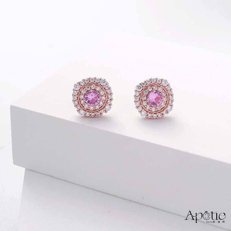 APOTIE's Starry Sky series round stud earrings details Picture