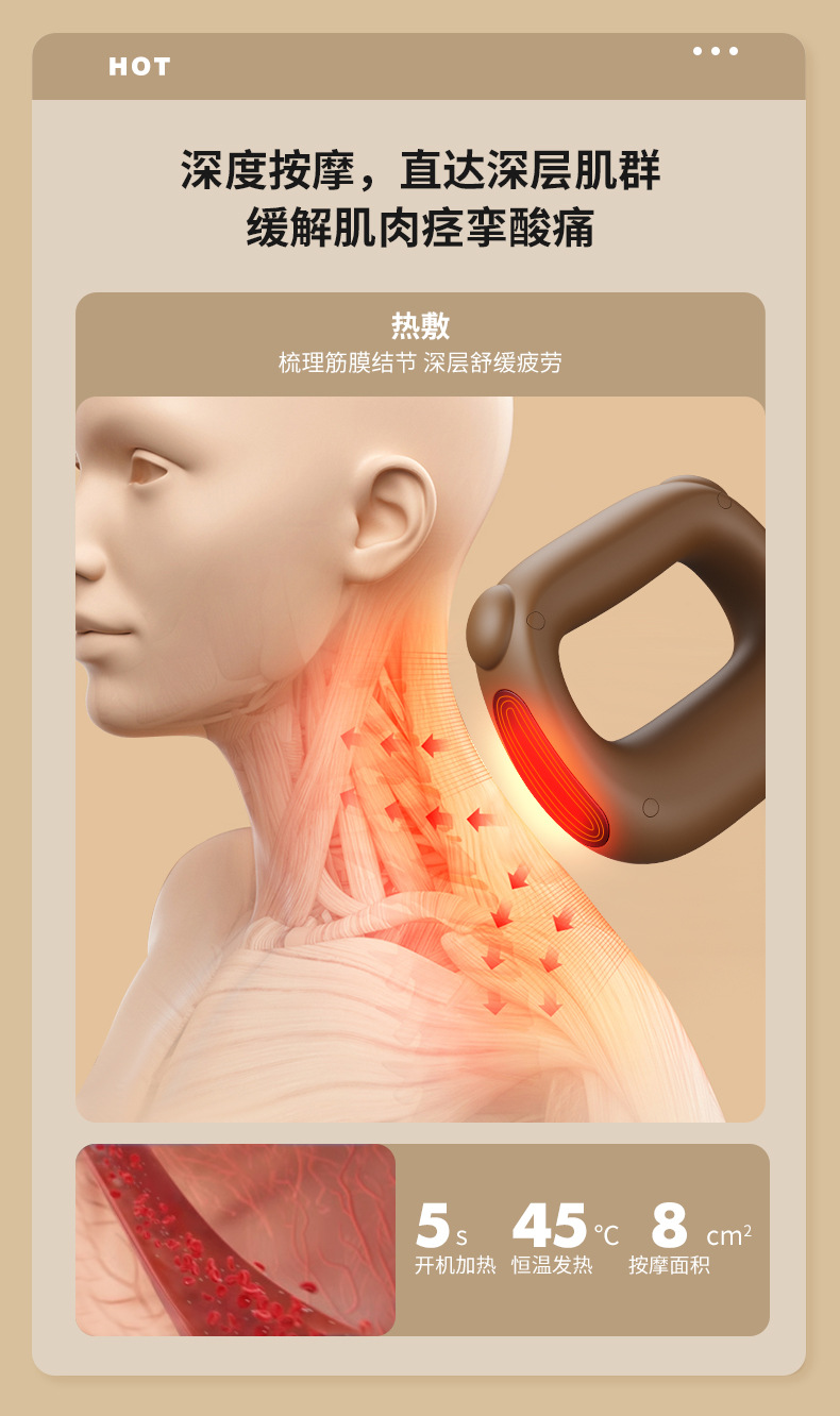 FH-8001多功能家用便携式mini加热筋膜环 详情7