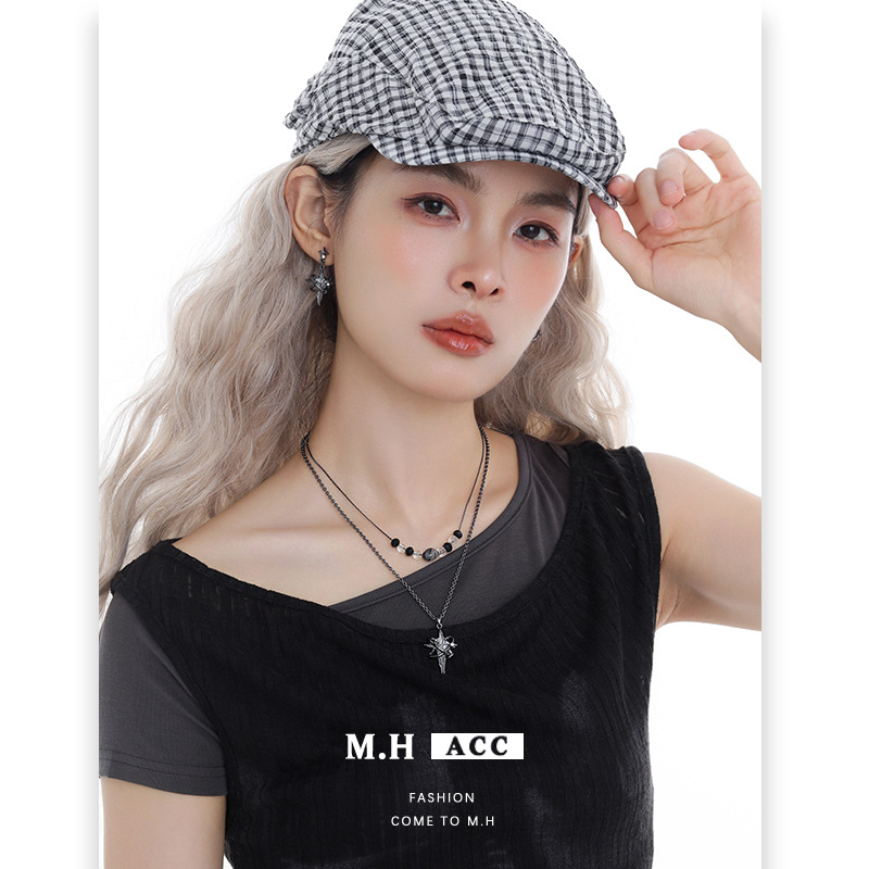 原创暗黑风星芒系列项链