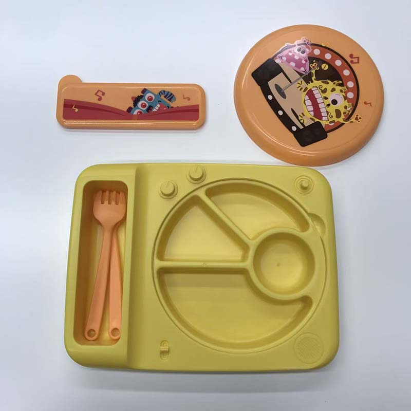 卡通舞台互动儿童餐具套装 便携收纳叉勺辅食碗 宝宝趣味餐具详情4