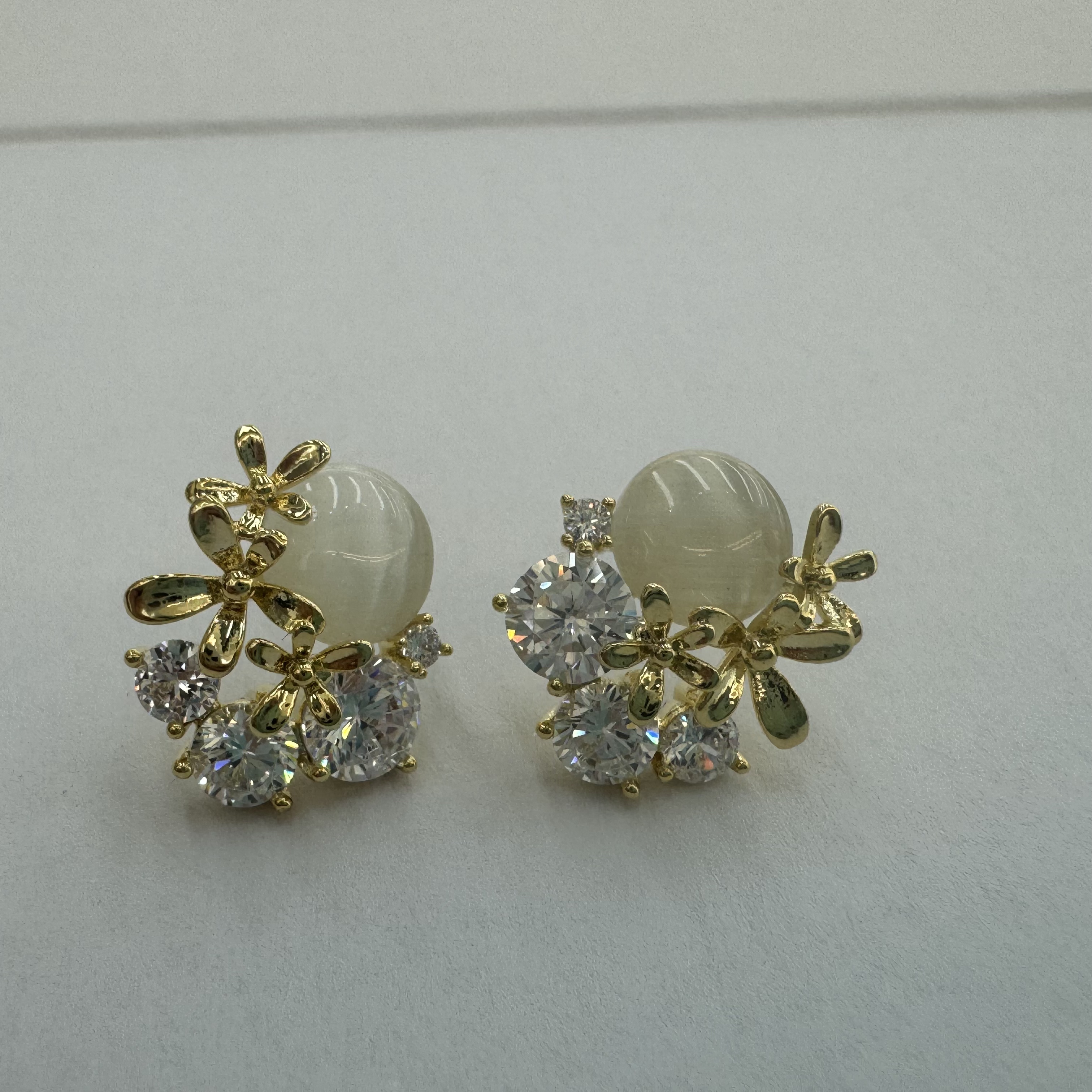 In 2025, the new Waka Mi model features flowers paired with delicate cat's eyes, which are versatile, dazzling, fashionable and stylish. It is decorated with zirconia ear studs Item Picture