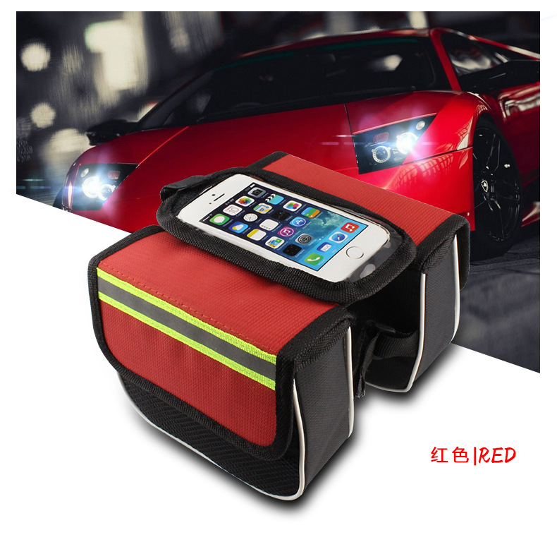 Bicycle beam bag, mobile phone touch screen, mountain bike tube bag, road bike front saddle bag, universal bike bag, cycling equipment pic 7