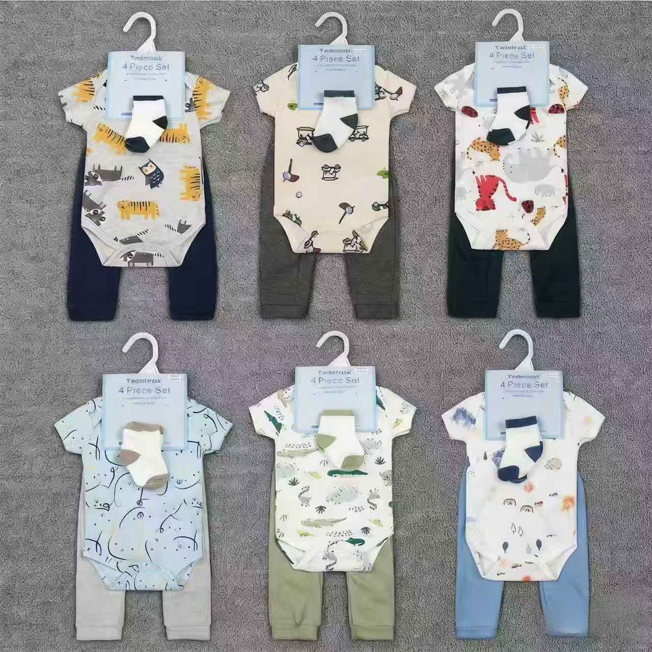 Wholesale and export of baby clothes, ins new styles of pure cotton short-sleeved, baggy clothes, long pants, hats, socks and sets for babies Item Picture